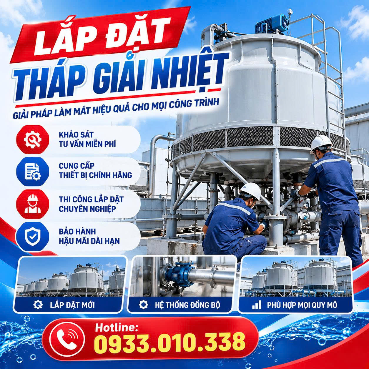 Dịch vụ lắp đặt tháp giải nhiệt chuyên nghiệp