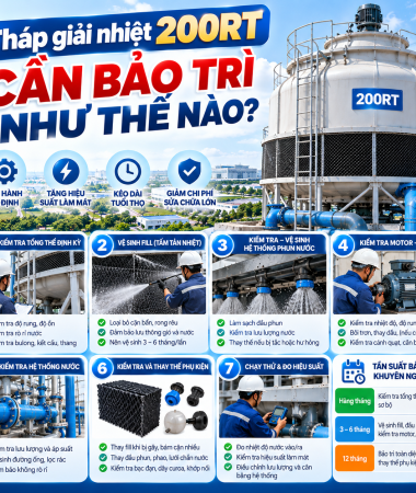 QUY TRÌNH BẢO TRÌ THÁP GIẢI NHIỆT 200RT CHUẨN KỸ THUẬT